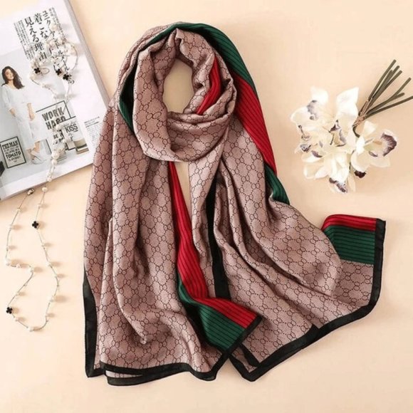 Designer - Inspired Luxury Modern Silk Scarf | Lar - Picture 1 of 4